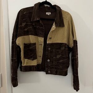 POL Brown and Tan Corduroy Jacket
